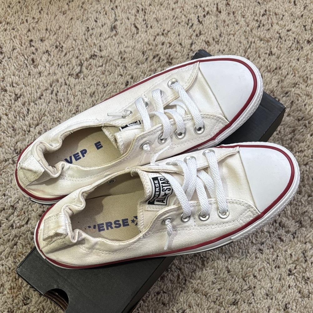 Converse Chuck Taylor All Star Low Shoes Women’s Sneakers White Canvas Size 8